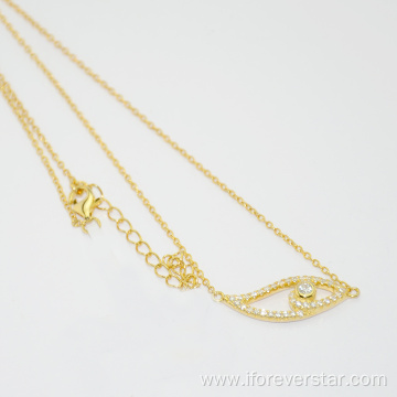 Fashion Eye Yellow Gold Necklace